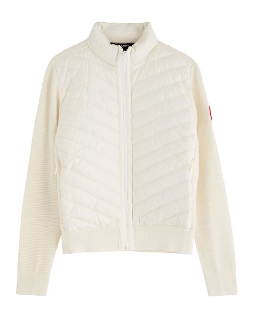 Canada Goose White Hybridge Quilted Nylon And Wool Jacket
