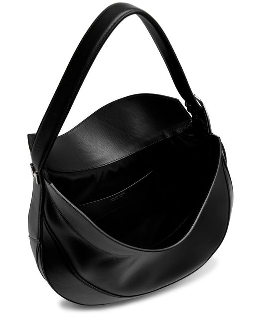 Mugler Black Spiral Curve 02 Large Leather Shoulder Bag