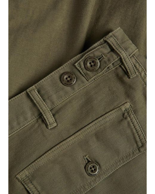 Nili Lotan Green Earl Straight-Leg Cotton Trousers