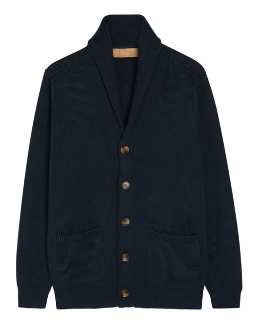 Now You Live Blue Carlton Cotton Cardigan for men