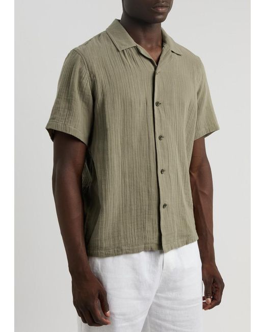 Rag & Bone Green Avery Resort Cotton Gauze Shirt for men