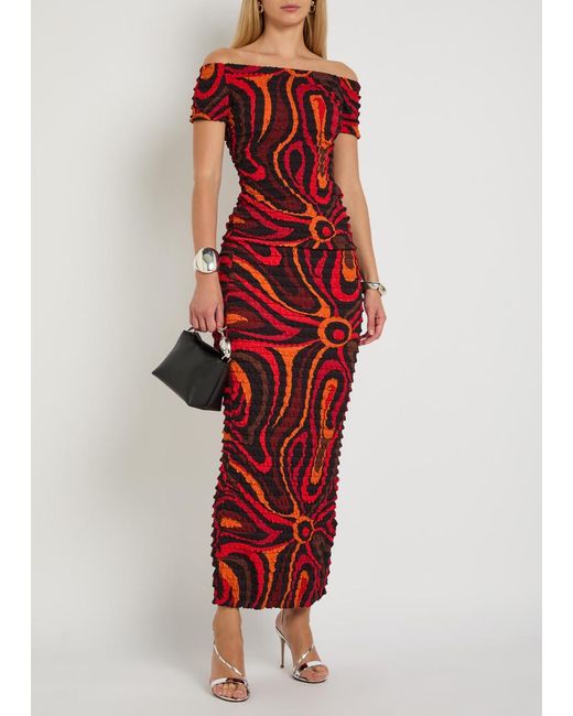 Emilio Pucci Red Printed Seersucker Top