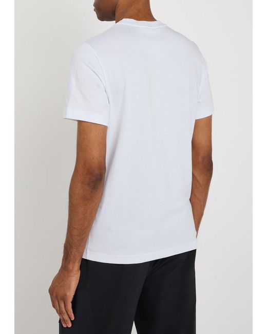 Moncler White Logo-Print Cotton T-Shirt for men