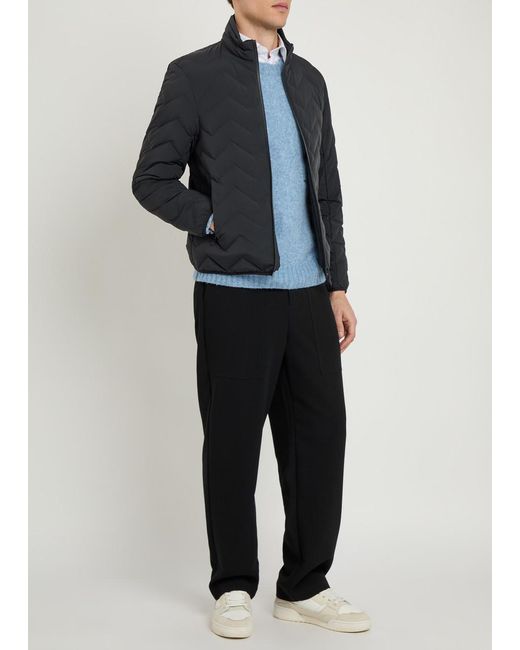 Emporio Armani Black Water-Repellent Padded Stretch-Nylon Jacket for men