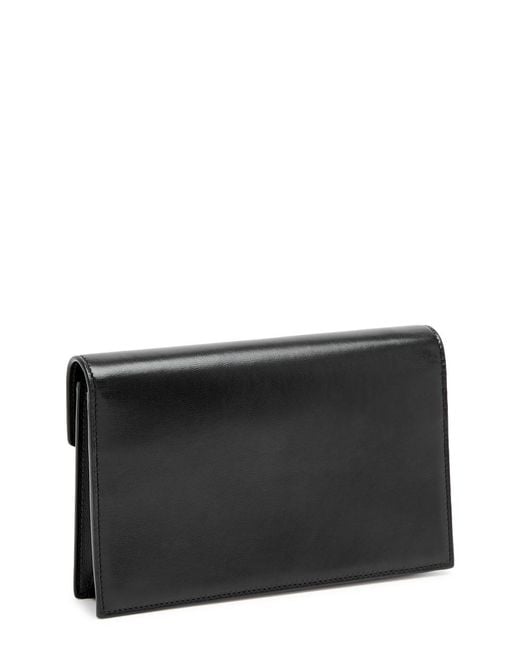 Saint Laurent Black Envelope Leather Wallet On Chain