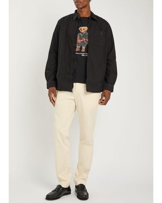 Polo Ralph Lauren Black Logo-Embroidered Cotton Overshirt for men