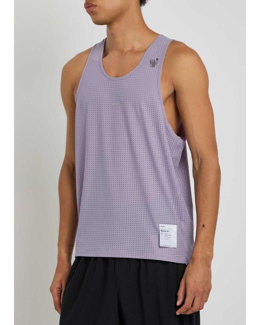 Satisfy Purple Space-O Singlet Stretch-Jersey Running Tank Top for men