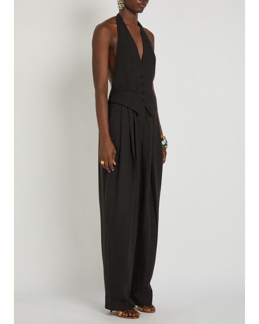 Ronny Kobo Black Rex Tailored Woven Jumpsuit