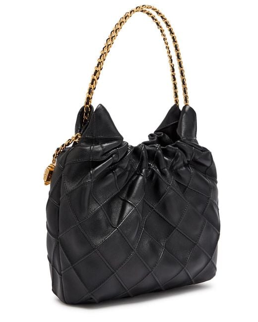 Tory Burch Black Fleming Mini Leather Cross-Body Bag