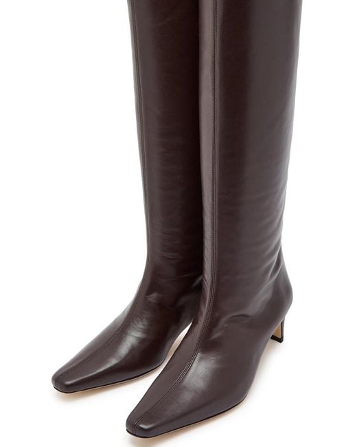 Staud Brown Wally Leather Knee-High Boots