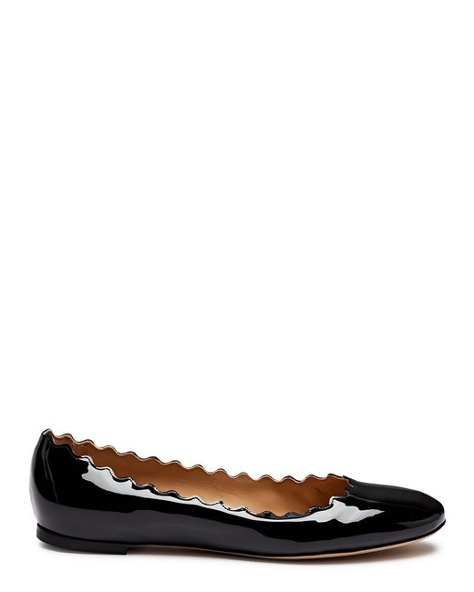 Chloé Black Chloe Lauren Patent Leather Ballet Flats