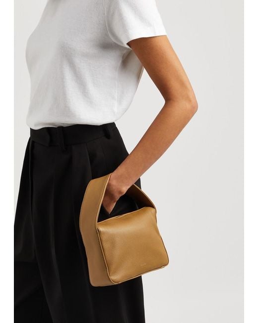 Khaite Brown Elena Small Leather Top Handle Bag