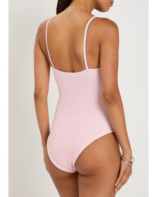Hunza G Pink Pamela Crinkle Swimsuit