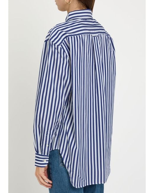 Polo Ralph Lauren Blue Striped Cotton-Poplin Shirt