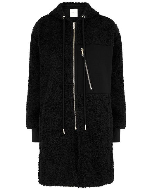 Varley Black Olympus Hooded Faux Shearling Jacket