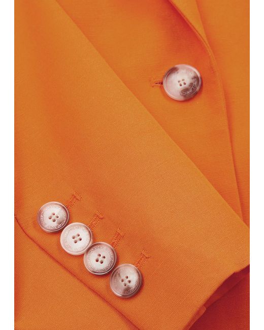 Stella McCartney Orange Oversized Single-breasted Blazer