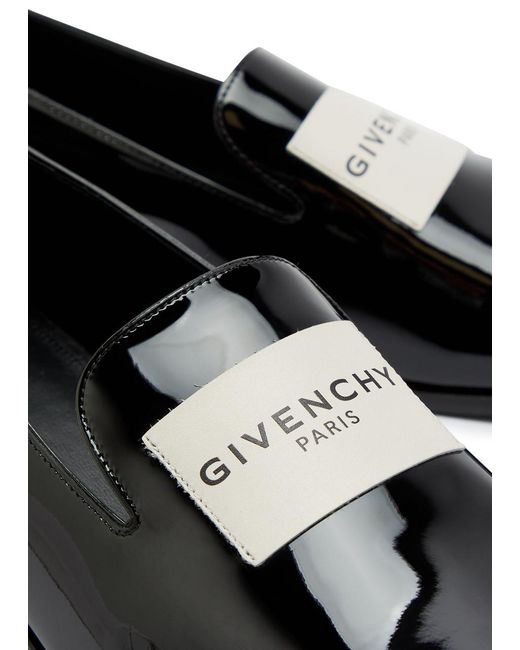 Givenchy Black Tux Logo Patent Leather Loafers