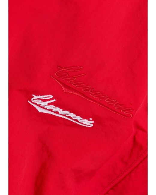 Willy Chavarria Red Bad Boy Shell Track Trousers for men