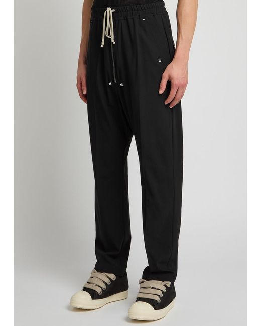 Rick Owens Black Bela Tapered-Leg Wool Trousers for men