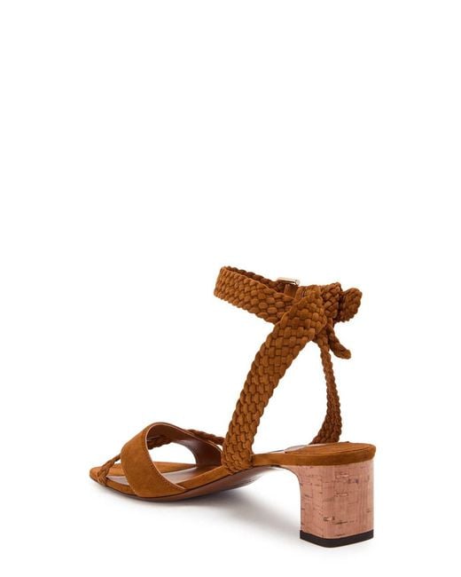 Jimmy Choo Brown Rori 45 Braided Suede Sandals