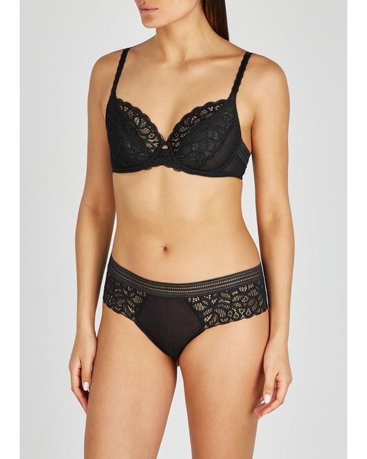 Wacoal Black Raffine Lace Underwired Bra