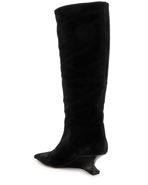 Paris Texas Black Nina 50 Suede Knee-High Boots