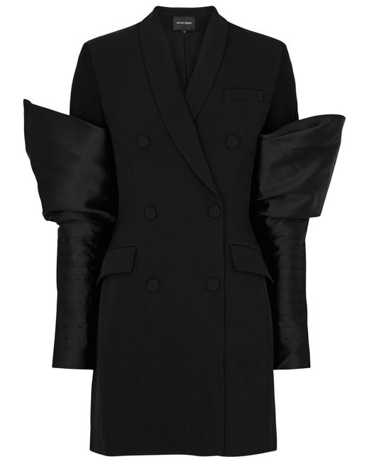 Nafsika Skourti Black Double-Breasted Blazer Dress