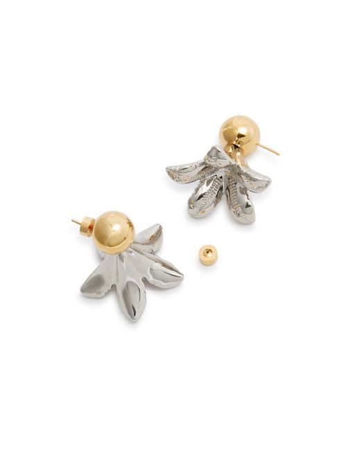 Marni White Orchid Two-tone Drop Earrings
