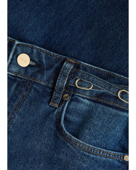 PAIGE Blue Leenah Slim Wide-Leg Jeans