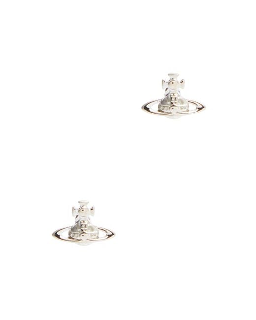 Vivienne Westwood White Lorelei Orb Stud Earrings