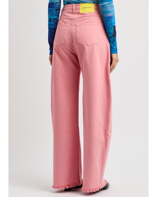 Marques'Almeida Pink Barrel-Leg Jeans