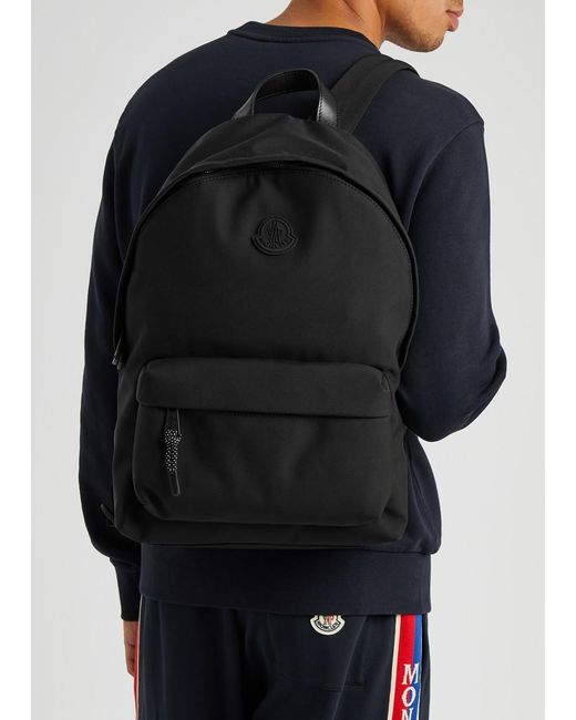 Moncler Black Canvas Backpack for men