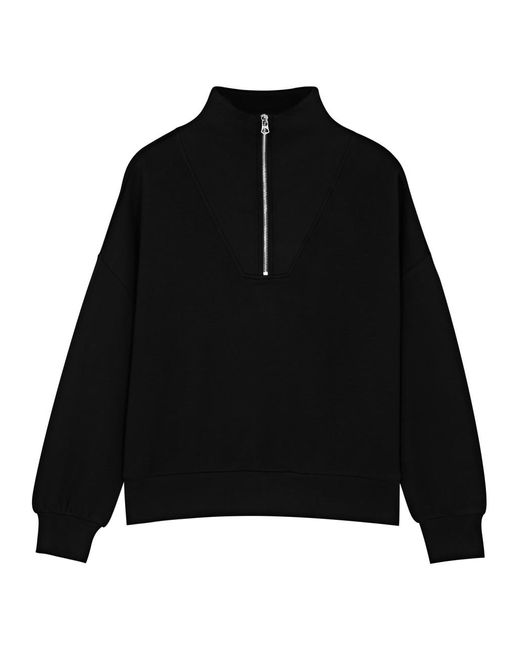 Varley Black Hawley Half-zip Stretch-jersey Sweatshirt