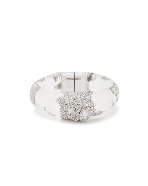 Alexis White Silverlake Lucite Pavé Rhodium-Plated Bracelet