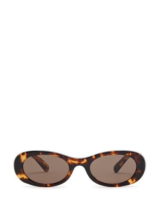Miu Miu Brown Oval-Frame Sunglasses
