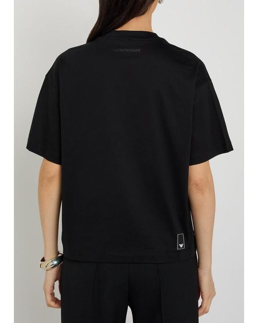 Emporio Armani Black Cotton T-Shirt