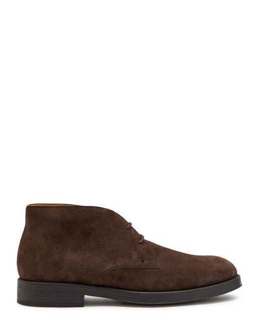 Tod's Brown Gommino Suede Boots for men