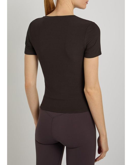 Tala Black 365 Ribbed Stretch-Modal T-Shirt