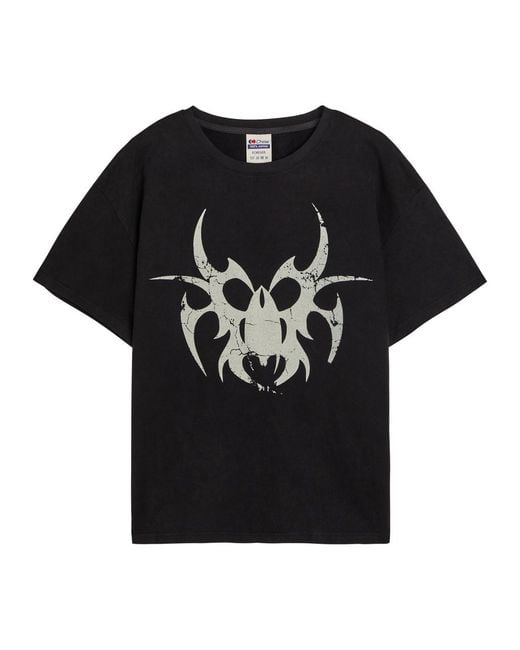 Chew Forever Black Roach Printed Cotton T-Shirt for men