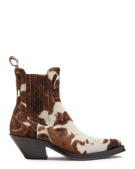 Gabriela Hearst Brown Cassidy Cow-Print Calf Hair Ankle Boots