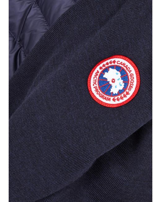 Canada Goose Blue Hybridge Quilted Shell And Wool Jacket for men