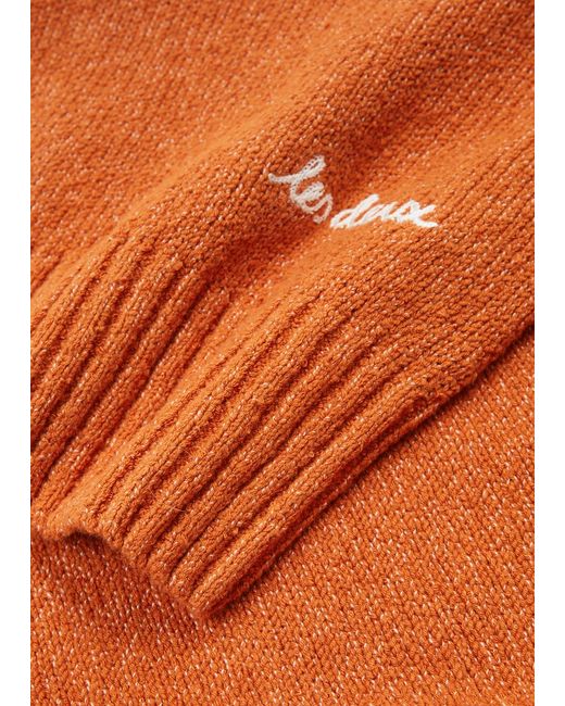 Les Deux Orange Brad Logo-Embroidered Cotton-Blend Jumper for men