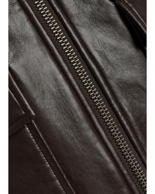 Anine Bing Brown Kelanie Leather-Blend Jacket