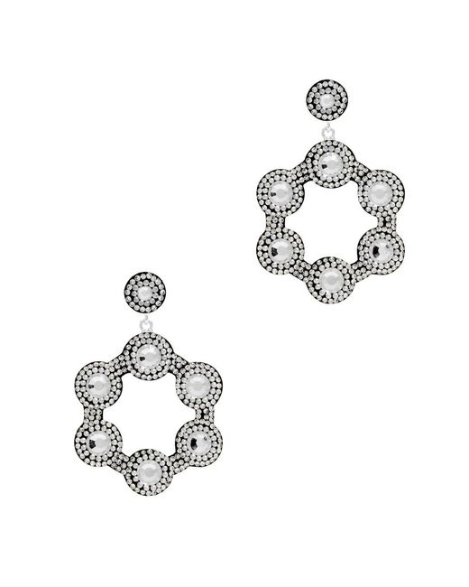 SORU White Mini Crystal-embellished Hoop Earrings