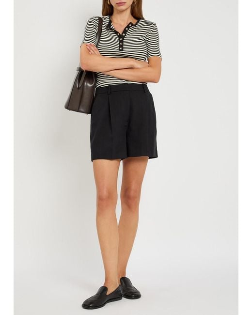 Anine Bing Black Trent Woven Shorts