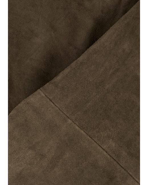 Vince Brown Split-Cuff Suede Trousers