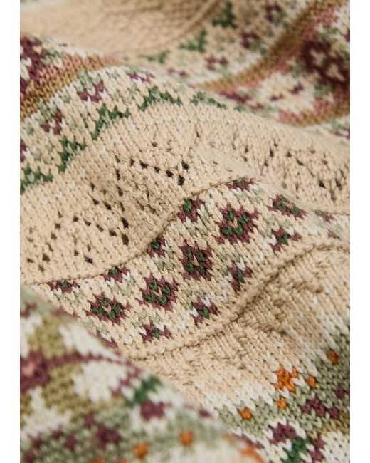Polo Ralph Lauren Natural Fair Isle Knit Linen-Blend Polo Shirt for men