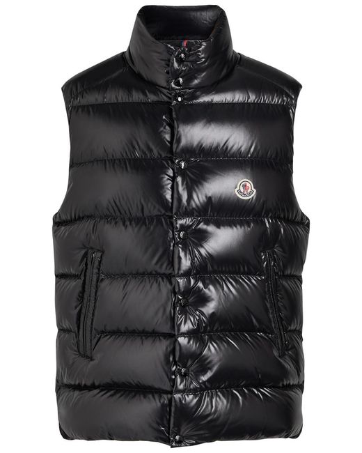 Moncler Black Tibb Quilted Glossed-Shell Gilet for men