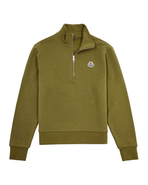 Moncler Green Half-zip Cotton Sweatshirt for men