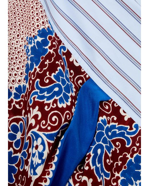 Weekend by Maxmara Blue Edipo Striped Cotton Midi Shirt Dress